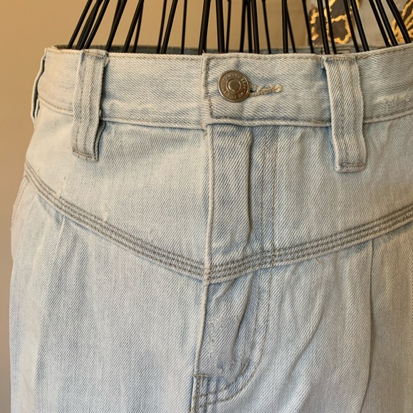 Free People Side Car Mini Skirt jean denim size 28 inches - Picture 8 of 16
